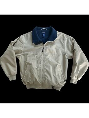 Buckhorn White Sierra Men L Tan Nylon Fleece Lined Insulated Bomber Jacket Exc.